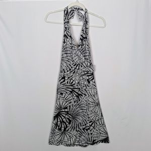 Title Nine sz. M  Abstract Print Surplice Halter Athletic Sundress Built in Bra